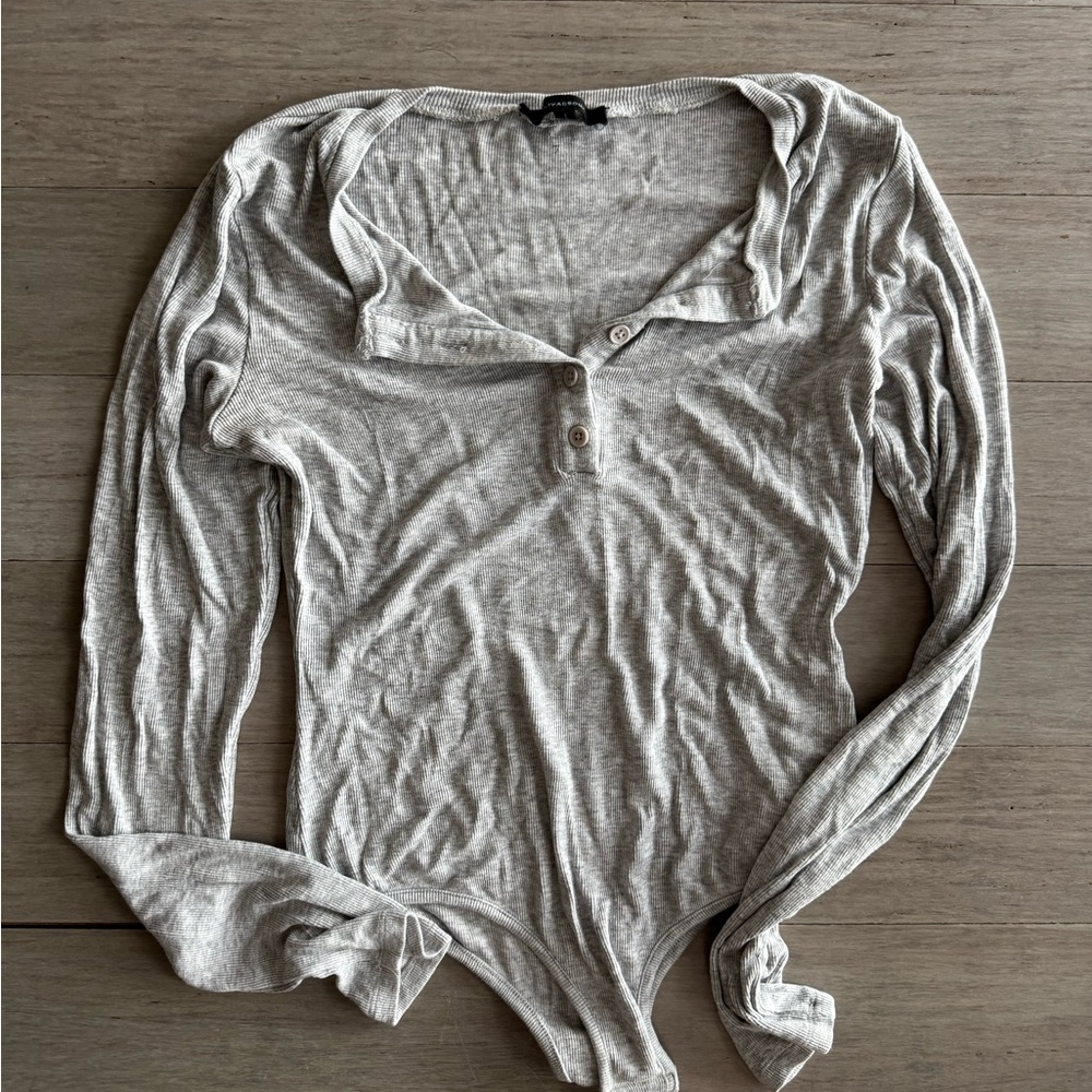 Gray Long Sleeve Women's bodysuit